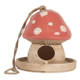 Keramická ptačí budka "Muchomůrka" - 13 cm